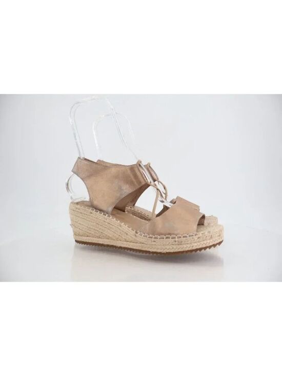 Eileen Fisher Shoes - Eileen Fisher Women's Agnes Sandal Size 10 Espadrille Platform Wedge Heel Gold